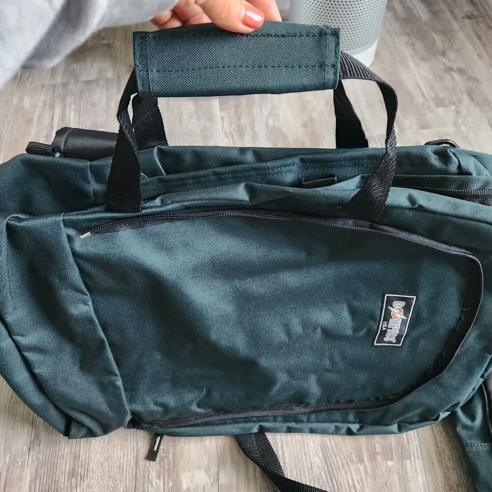 Compass 2 in 1 Outdoor Products Backpack Green Hiking Polyester Bag NWT New